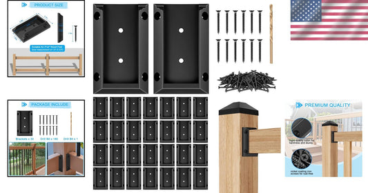 30 Deck Railing Brackets for 2x4 Wood Posts - Easy DIY Installation Included