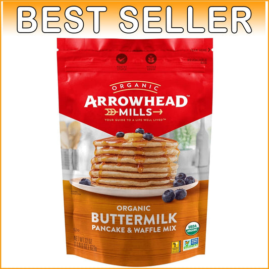 Buttermilk Pancake & Waffle Mix - 22 Ounce Pack of 6, Organic & Delicious