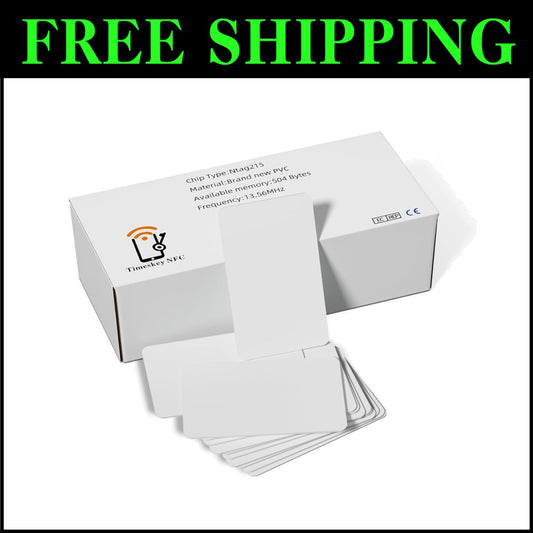 Premium 200 NFC Cards, 504 Bytes Memory, Smooth PVC Finish - Quick Share