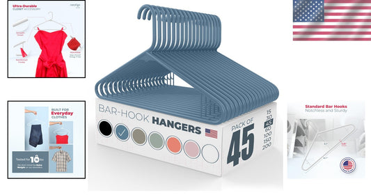 Durable 45-Pack Blue Clothes Hangers - Perfect for Heavy Garments and More