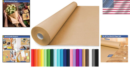 36" x 2400" Eco-Friendly Brown Kraft Wrapping Paper Roll - Durable and Elegant