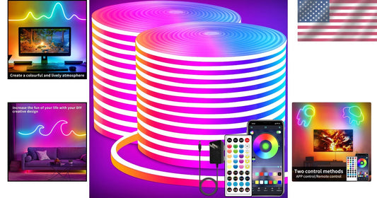Flexible 132FT Neon LED Strip - Dimmable, Remote Controlled & Vibrant Colors