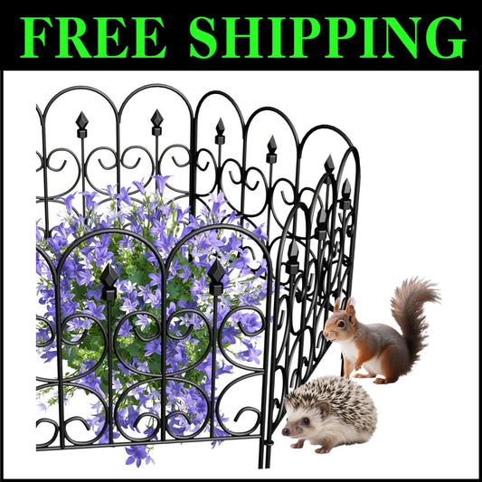 Stylish 10ft Decorative Garden Fence - 5 Rustproof Panels, Easy Storage Design