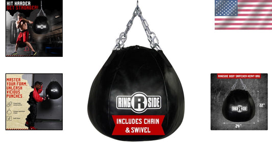Enhanced Boxing & MMA Heavy Bag - Military-Grade Leather, 65lbs, Chain Included