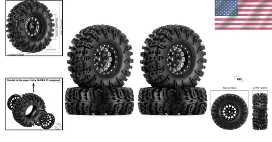 High-Performance 1.3" Wheel Tires Set for Ultimate RC Crawler Off-Roading