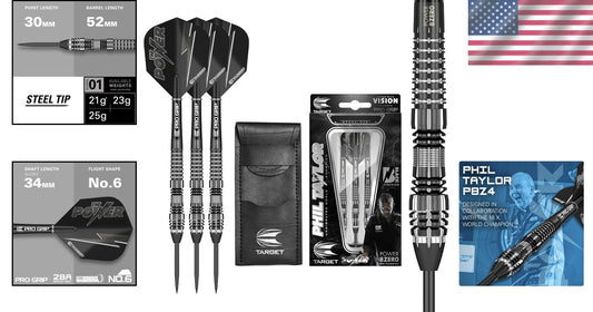 Advanced Black Steel Tip Darts - 21G, Fixed Points, and Signature Case Included