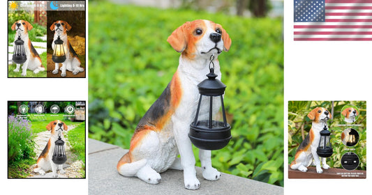 Durable Solar Garden Beagle Statue - Illuminated Outdoor Decor for All Seasons