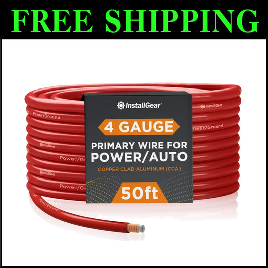 High-Performance 50ft 4 Gauge CCA Wire - Perfect for High-Current Applications
