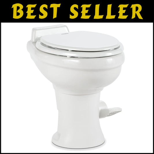 320 Series Standard Height RV Toilet - Water-Efficient Ceramic Design