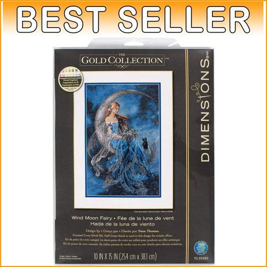 Enchanting Luna the Fairy Counted Cross Stitch Kit - 10'' x 15'' Gold Collection