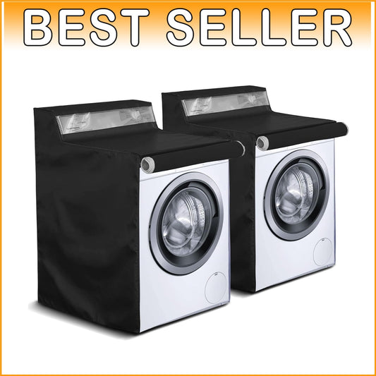 2 Pack Waterproof Washer Dryer Cover with Zipper & Access Window - 27x26x43