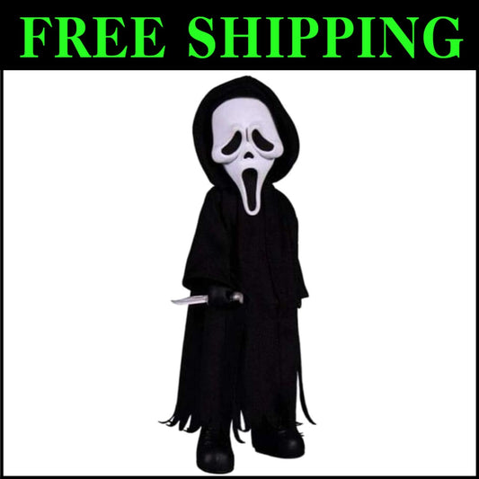 Articulated Ghost Face Doll - 10'' Horror Collectible in Window Box Packaging