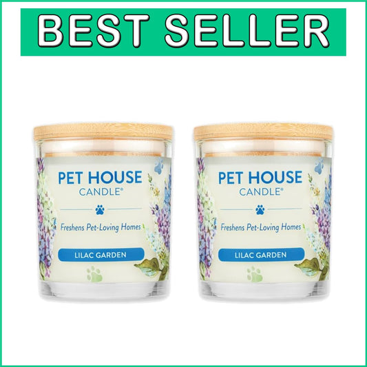 Scented Soy Candles for Pet Lovers - 2 Pack Lilac Garden Odor Eliminator