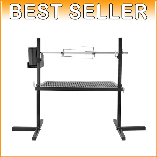 Effortless Outdoor Cooking: Cordless Rotisserie Grill Kit with Adjustable Height