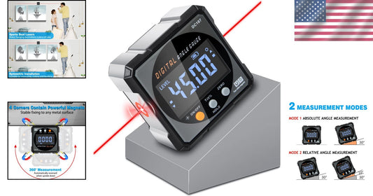 Lightweight Digital Inclinometer with Laser for Accurate Angle Measurements