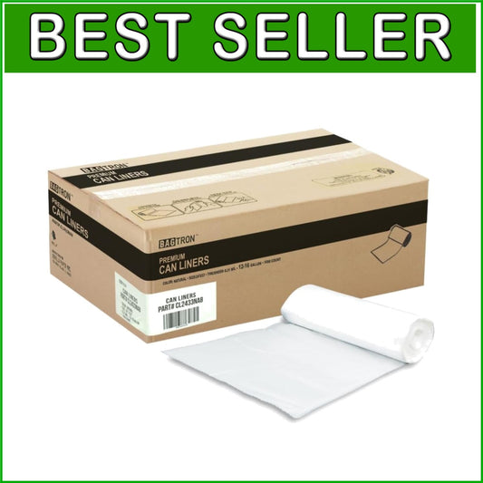 Economical 1000ct High Density Trash Bags, 12-16 Gal, Leak-Proof & Durable