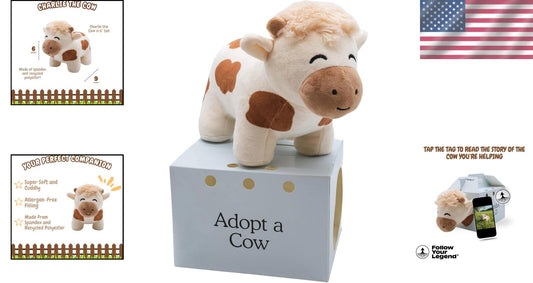 Charlie The Plushie - Small Stuffed Animal with Support for Farm Animals