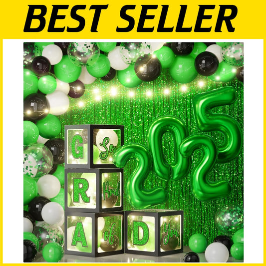 All-in-One Graduation Party Decor - 86PCS LED Lights, Balloons & Backdrops 2025