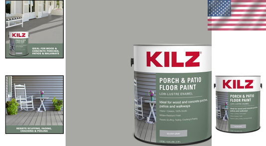 1 Gallon Silver Gray Acrylic Latex Porch & Patio Floor Paint - Weather Resistant