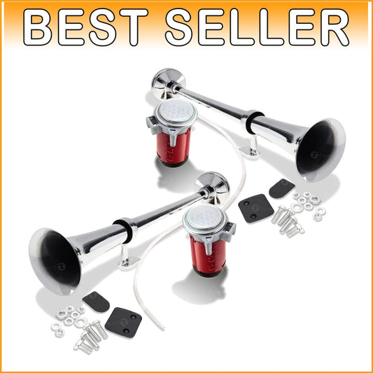Super Loud 150dB Truck & Boat Air Horn - Dual Trumpet with Easy Install Kit