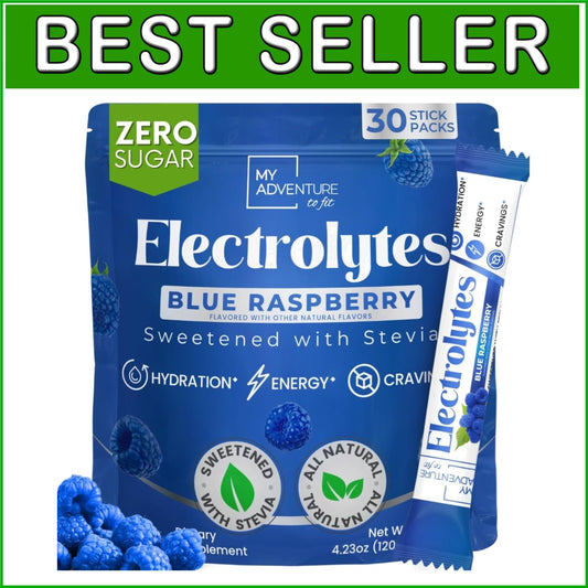 Zero Sugar Blue Raspberry Electrolytes Powder - 30 Pack for Refreshing Hydration
