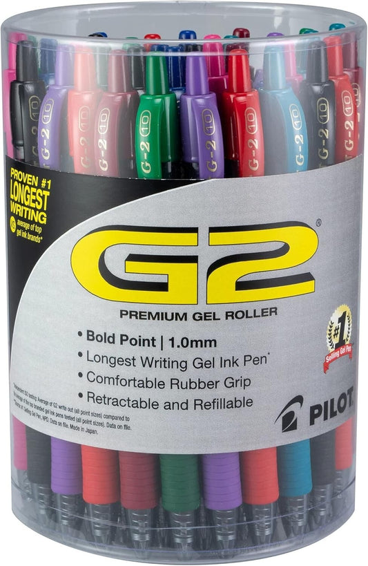 G2 Premium Gel Roller Pens, Bold 1 MM: 36 Pack Assorted Colors for Adults