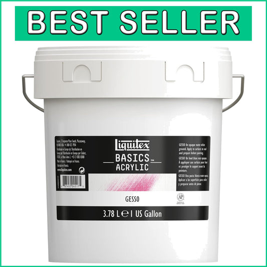 128 Oz BASICS Gesso Prep Medium with Matte Finish for All Painting Surfaces