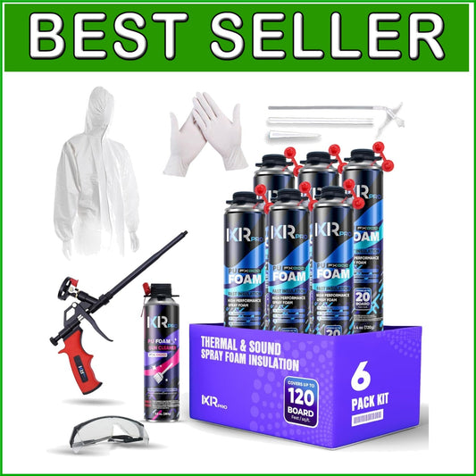 Fast Curing Spray Foam Insulation Kit with Cleaning Tools - Outdoor & Indoor Use