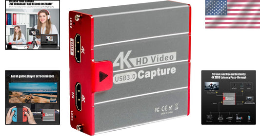 USB 3.0 Game Capture Card - 4K Input & Zero Latency Pass-through for Streamers