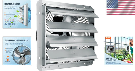 16 Inch High Airflow Shutter Exhaust Fan - Efficient Cooling for Home and Work