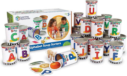 208-Piece Alphabet Soup Sorters for Early Literacy - Ages 3+, Colorful Learning