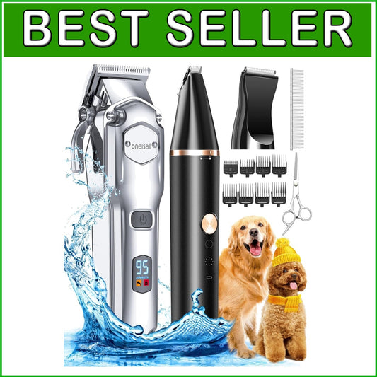 Rechargeable Waterproof Dog Clippers - Perfect for Thick Hair, Quiet Operation