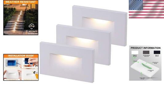 Elegant 3000K Warm White LED Step Lights, 3-Pack - Ideal for Indoor/Outdoor Use