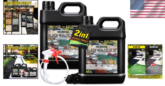1 Gallon Black Mulch Stabilizer - Strong Adhesive for Landscaping & Garden Needs