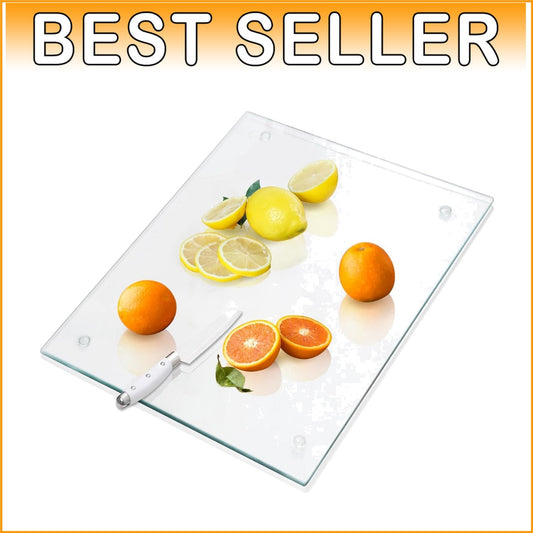 Sophisticated 18x24" Tempered Glass Kitchen Cutting Board - Non-Slip Design