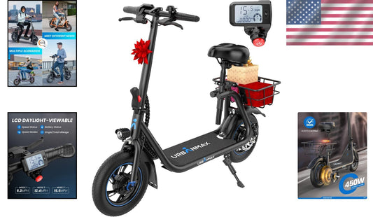 Adjustable-Cushioned Electric Scooter with Digital Display & 265 lbs Capacity