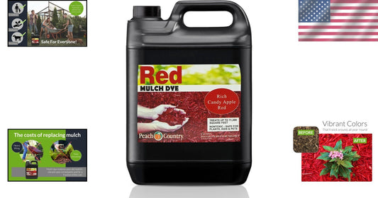 1 Gallon Red Mulch Dye Concentrate – Effortless Curb Appeal for Landscapes
