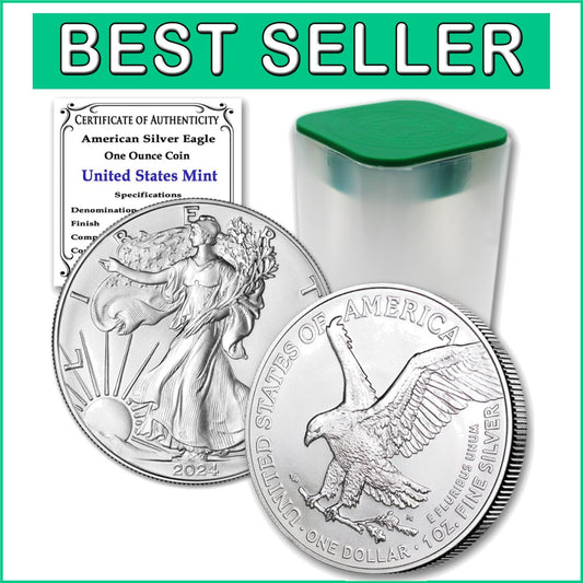 10 x 1 oz American Eagle Silver Bullion Coins in Original Tube - 2024 Edition