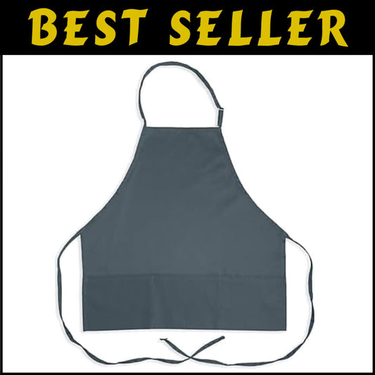 Slate 3-Pocket Adjustable Bib Apron - Pack of 6 for Home & Professional Use