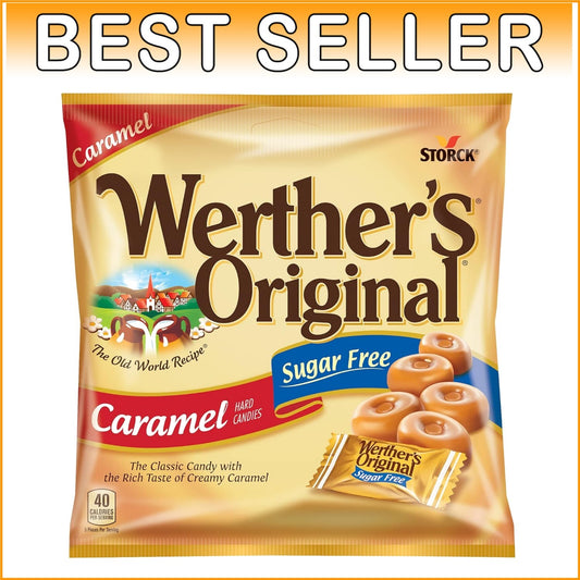12 Bags of Sugar Free Caramel Candies - Melt-in-Your-Mouth Treats, 2.75 oz Each