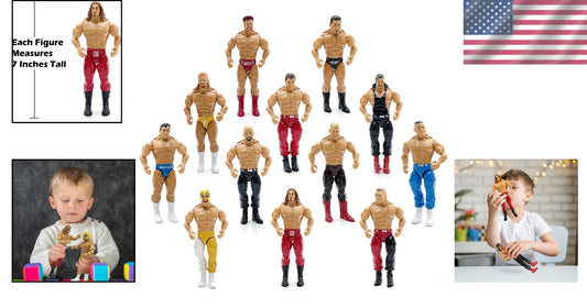 Deluxe 12pc Wrestling Action Figures Set - 7-Inch Realistic Wrestlers for Kids