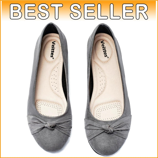 Classic Women's Wide Width Ballet Flats with Non-Slip Sole – Effortless Elegance
