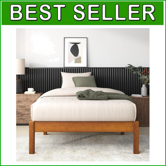 Ellie 14" Twin Bamboo Platform Bed Frame - No Box Spring Needed, Easy Assembly