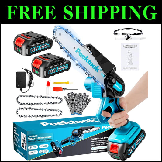 Powerful 700W Electric Chainsaw, 6-Inch Cutting Length - Compact & User-Friendly