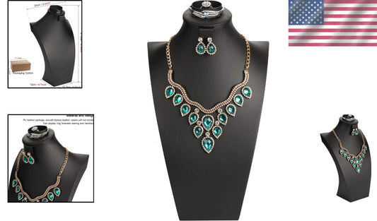 16.3" Tall Luxury Black Jewelry Bust for Necklaces, Rings, and Bracelets Display