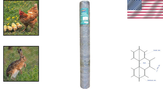 Durable 20GA Galvanized Chicken Wire 60" x 150' - Ideal for Livestock Enclosures