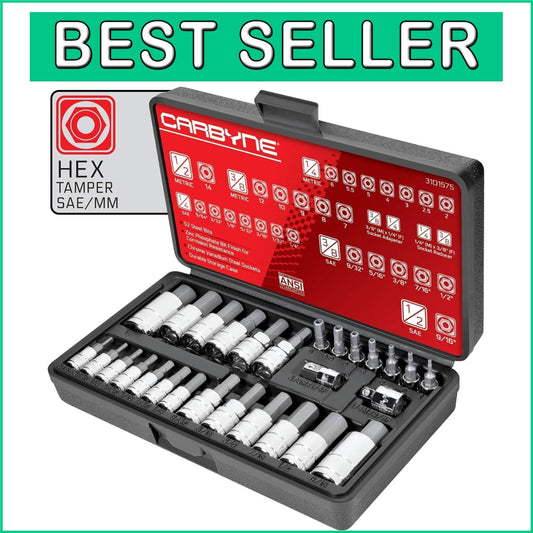 Best-in-Class 28 Piece Tamper-Proof Hex Bit Socket Set - Durable & Reliable