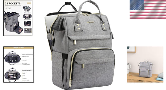 Elegant Water-Resistant Travel Backpack for Women - Laptop Compartment & Charger