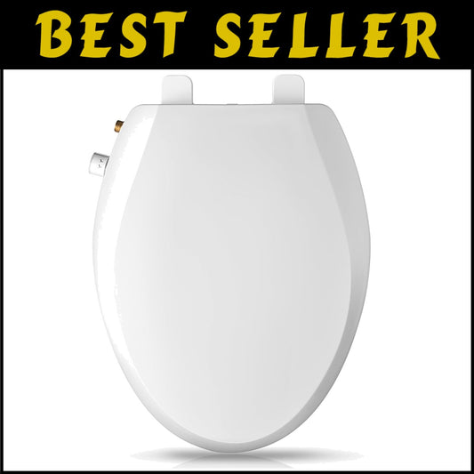 Elongated Bidet Toilet Seat With Quiet-Close Dual Nozzles & Adjustable Pressure