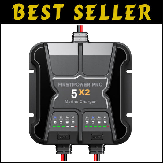 IP68 Onboard Battery Charger - 2-Bank, 10A for SLA/Lithium & Calcium Batteries